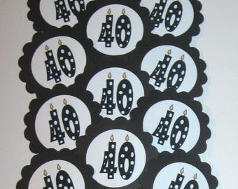 40th Birthday Cupcake Toppers/Party Picks Item #1709
