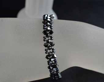Swarovski crystal bracelet hematite 2x color.