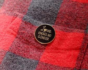 Love Knows No Gender Enamel Pin | Love is Love Pin, LGBTQ Pride Pin