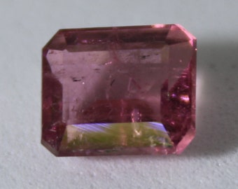 Red Tourmaline or Rubellite 2.00ct,Octagon Shape,Si Clarity,Nice Red,October Birthstone,8th Wedding Anniversary Gem,Sourced Afghanistan