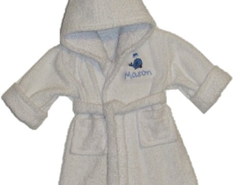 Personalized Handmade baby bathrobes.
