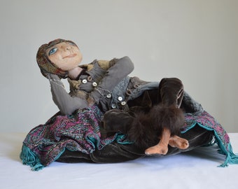 An Afternoon dream. Handmade Art Doll. OOAK. Home Decoration Doll.