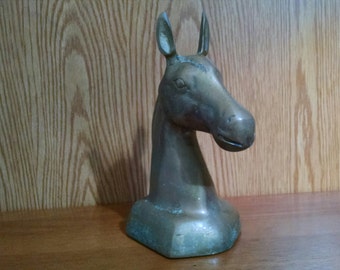 Vintage Brass Horse Head Figurine
