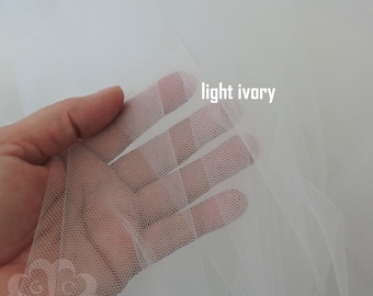 Light Ivory 108" Soft Illusion Nylon Tulle by the Yard