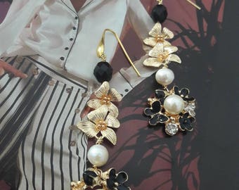 Argento925 and enamelled brass earrings