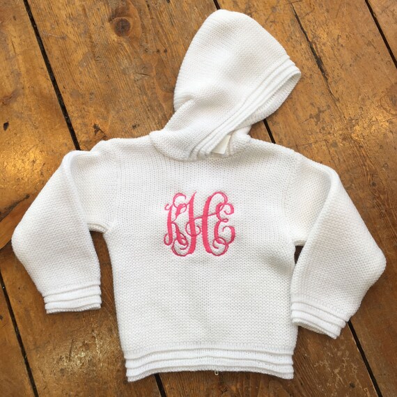 Monogrammed Sweater / Initial Sweater / Hooded Baby Sweater