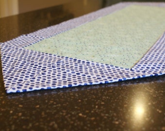 Navy/Mint Floral Table Runner