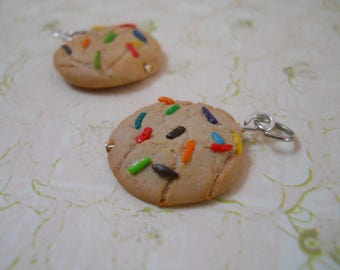 Polymer clay sugar cookie with sprinkles charm/bracelet / earrings / keychain