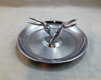 Vintage Toucan Pincherette Ashtray Chrome with 2 Toucans (#2) 01841