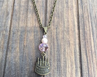 Birthday cake necklace