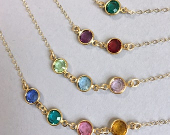 Mother's Day Gift, Birthstone Necklace for Mom, Custom Birthstone Necklace, Mothers Birthstones, Birthstone Charms, Birthstone Jewelry