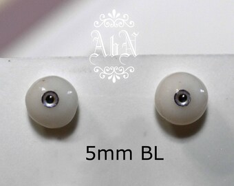 Hand Made Glass Like Eyes 5mm - BLUE - for OOAK Art Dolls BL-5mm