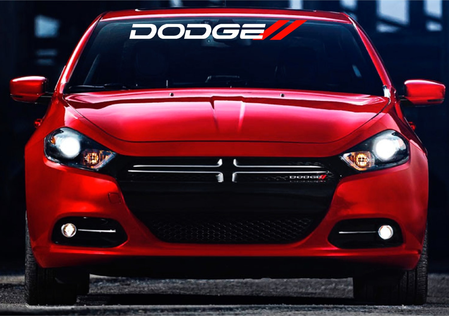 Dodge Front Windshield Banner Decal stickers With Red