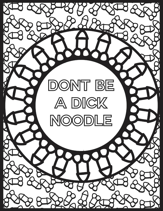 Printable Adult Coloring Book Page Dick Noodle