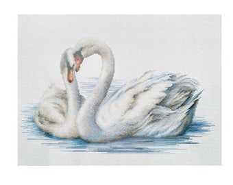 Cross Stitch Kit Swans DIY Cross Stitch Set Punto de cruz Point de croix Luca-S Wall Decor Home decor Embroidery Handmade Idea gift