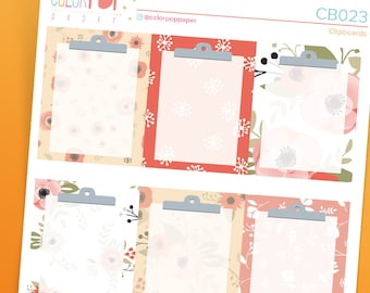 Clipboard Stickers, Clipboard Planner Stickers - "Red Poppies" - CB023