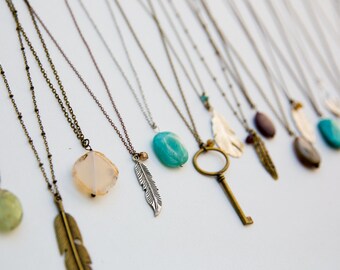 Two Boho Necklaces, Choose Two, Bohemian Layered Necklace, Long Layering Necklace, Men's Long Necklace, Women's Boho, Southwest Style