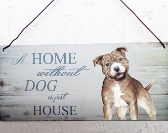 Staffordshire Bull Terrier Metal hanging sign