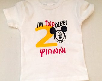 OH TWODLES BIRTHDAY shirt, Mickey Mouse birthday, Minnie birthday shirt, twodles birthday shirt, second birthday shirt, Minnie Mouse shirt