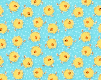 Hippity Hop Fabric by Henry Glass Easter Baby Chicks