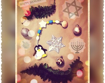Hanukkah Teething Pacifier Clip