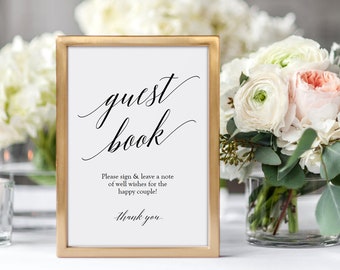Printable Guest Book Sign - Photo Guestbook sign - Instant Download - Wedding Guest Book - PDF - DIY Wedding Sign - Editable PDF - #GD0526