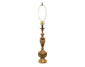 Asian Brass Phoenix Lamp Hollywood Regency Japanese Grand Size