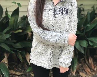 Monogramed Frosty Fleece Sherpa Pullover