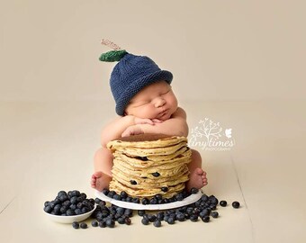 Boston Beanies Blueberry Hat, Knit Cotton Fruit Baby Hat great photo prop