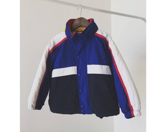 Vintage 90s Tommy Hilfiger Hooded Jacket, Classic, Logo, Rare, Toddler, 4T