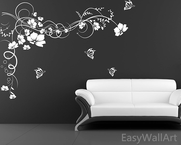 Flower Vine Wall Decal Flower Wall Decals Flower Decals