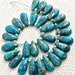 4 Matched Pair, BLUE PARAIBA Copper Turquoise Smooth Pear Shape Briolettes, 15x7mm size.Superb Item at Low Price