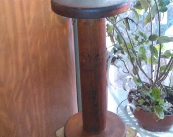 Wood and Metal Spool LARGE Industrial Age Twine Thread Millinery Spool 13.5 Tall FREE USA Shipping and Tracking Included in Price