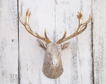 Deer Head, Antler Gift,Gift For Her,Deer Head Gift,Woodland Nursery,Small Deer Head,Apartment Decor,Deer Sculpture
