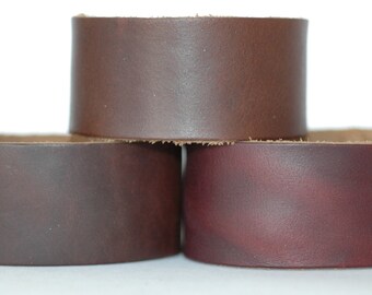 Wholesale Leather Cuffs- Oil Tanned Wristbands- 3pk Blanks- Genuine Leather