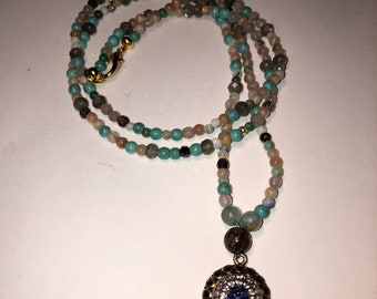 Turkish Topaz Sapphire Charm Necklace