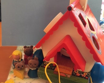 Fisher Price Little People #151 Goldilocks and The Three Bears Playhouse Complete