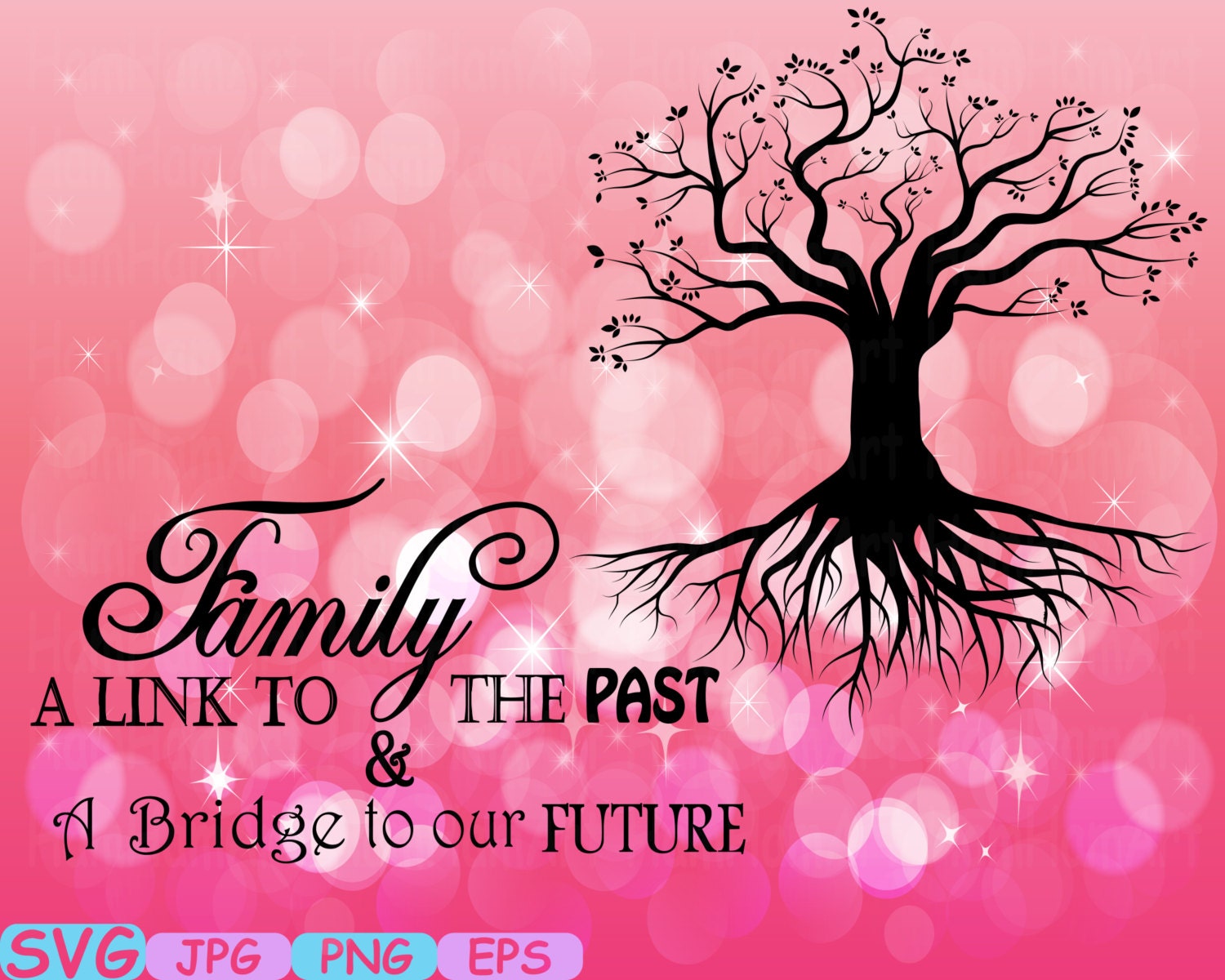 Family tree Word Art Cutting Files SVG Family Tree Deep Roots