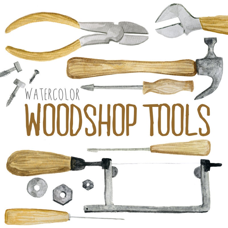 Watercolor Woodshop Tools Shop Woodworking Clipart Watercolor Woodshop Tools Shop Woodworking Clipart