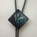 Night Forest Bolo Tie / Copper Enamel String Tie / Night Forest brooch / Black Tree Jewelry