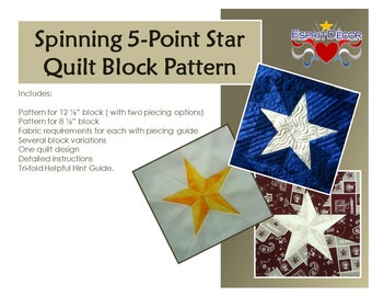 Pattern: Spinning 5-Point Star Quilt Block
