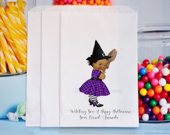 12 Halloween Treat Bags, Halloween Goody Bags, Popcorn Bags, Halloween Candy Bags