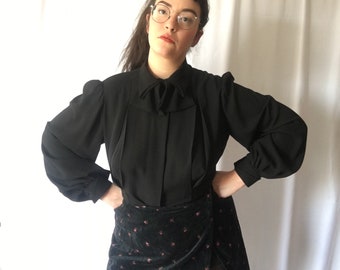 Vintage 60's Bishop Sleeve Button Up Blouse