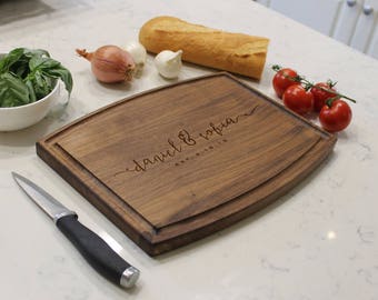 Personalized Cutting Board, Custom Cutting Board, Engraved Cutting Board, Monogram Cutting Board, Custom Wedding Gift --CBA-WAL-DANIELSOFIA