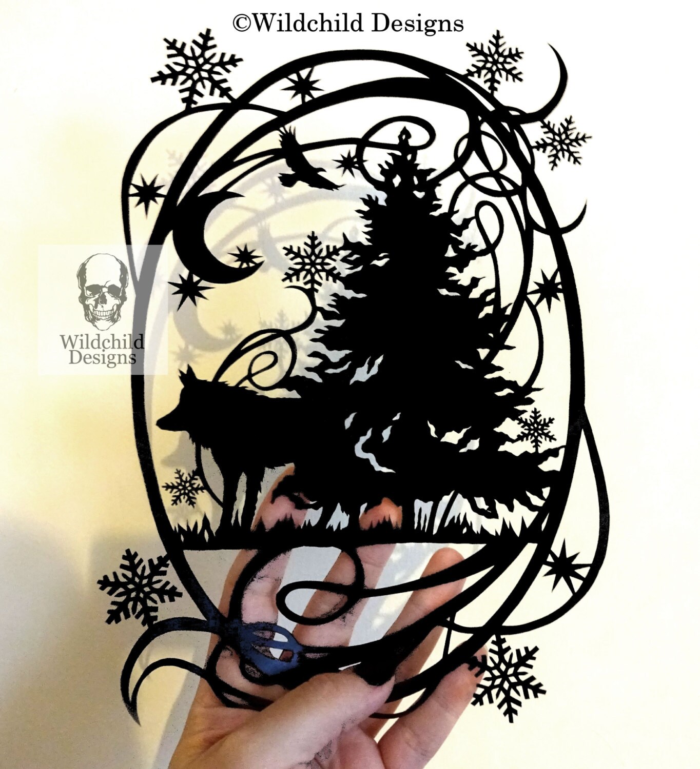 cutting paper uk Papercutting and Wolf Fir Template Tree Christmas Vinyl