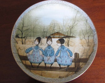 P Buckley Moss Autographed Waiting For Tom Plate 1760
