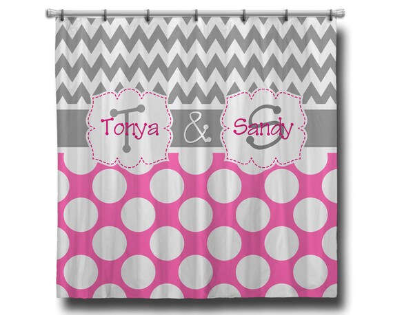 Custom Personalized Monogram Shower Curtain You Choose Size