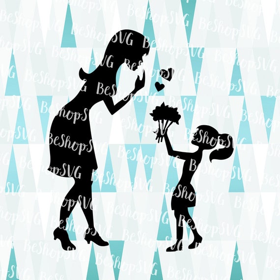 Mom Daughter Silhouette SVG Mother's day SVG Mom SVG