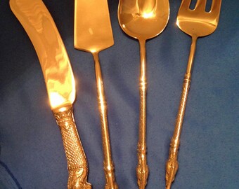 Polished Service for 18 Vintage Thai/Siam Bronze/Brass Polished Service for 18 Vintage Thai/Siam Bronze/Brass