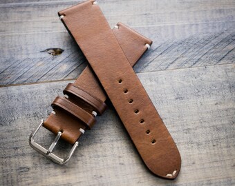 Handcrafted leather watch strap 22mm Vegetable tanned leather watch strap 18 mm 20 mm watch band 22 mm 24 mm watch strap